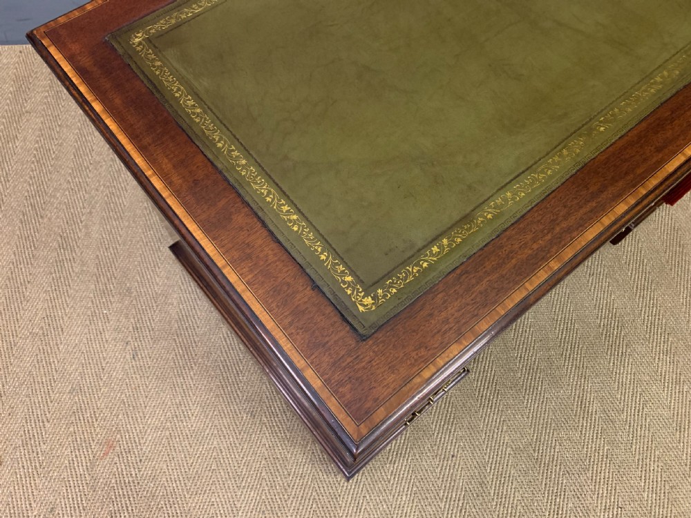 Inlaid Mahogany Pedestal Desk View IX