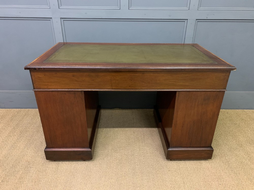 Inlaid Mahogany Pedestal Desk View XIII