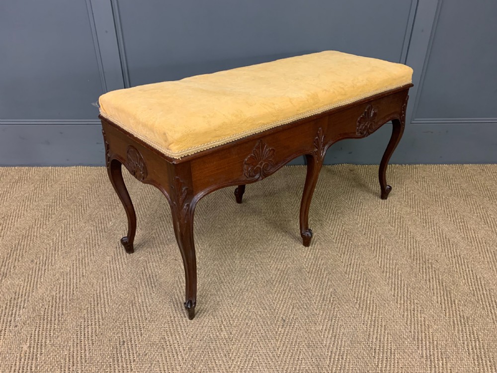 Rococo Style Mahogany Duet Stool
