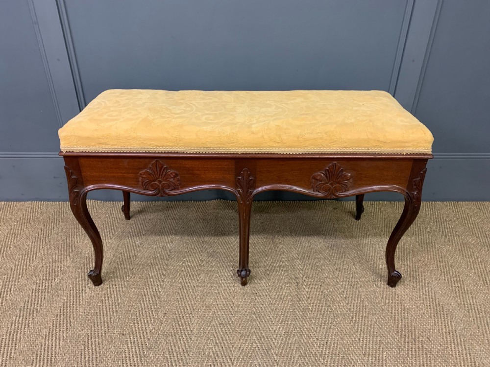 Rococo Style Mahogany Duet Stool View II
