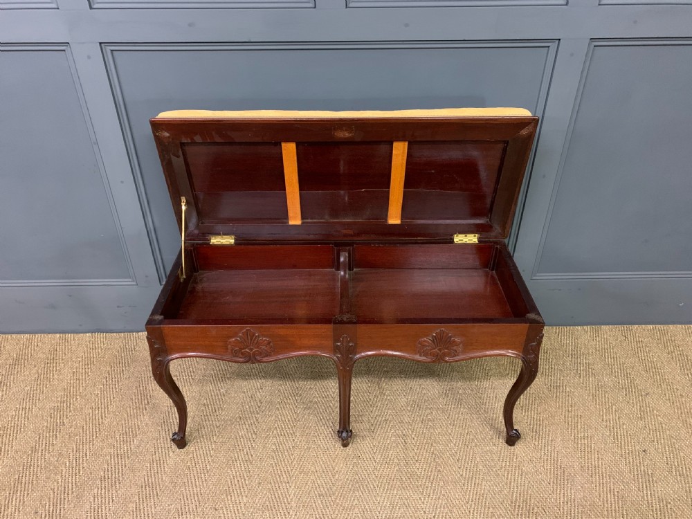 Rococo Style Mahogany Duet Stool View VI