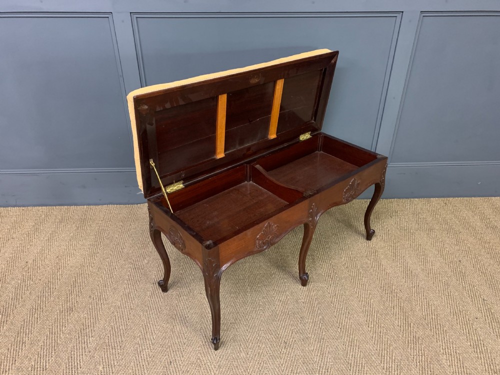Rococo Style Mahogany Duet Stool View IX