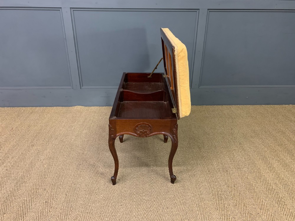Rococo Style Mahogany Duet Stool View X