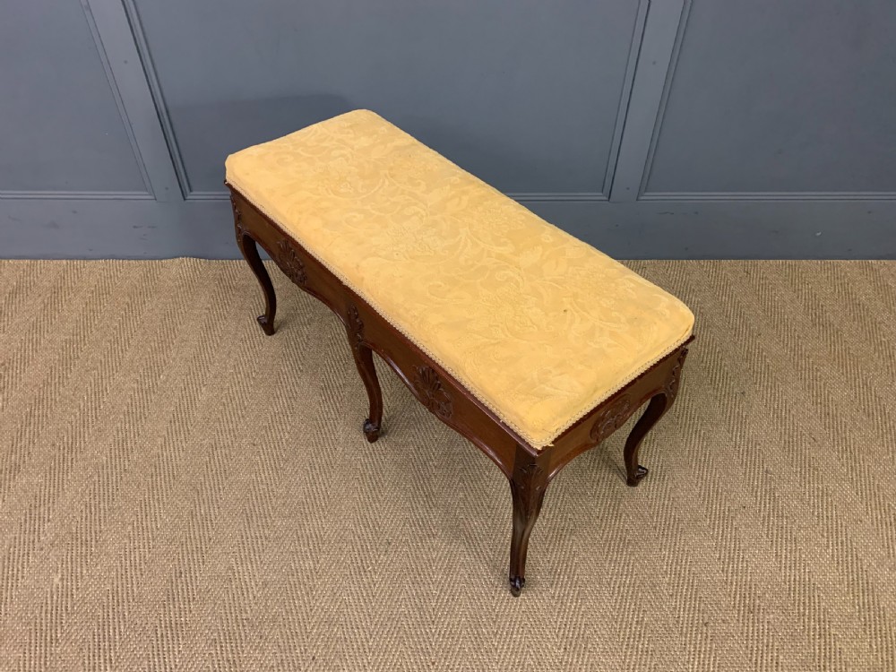Rococo Style Mahogany Duet Stool View XI