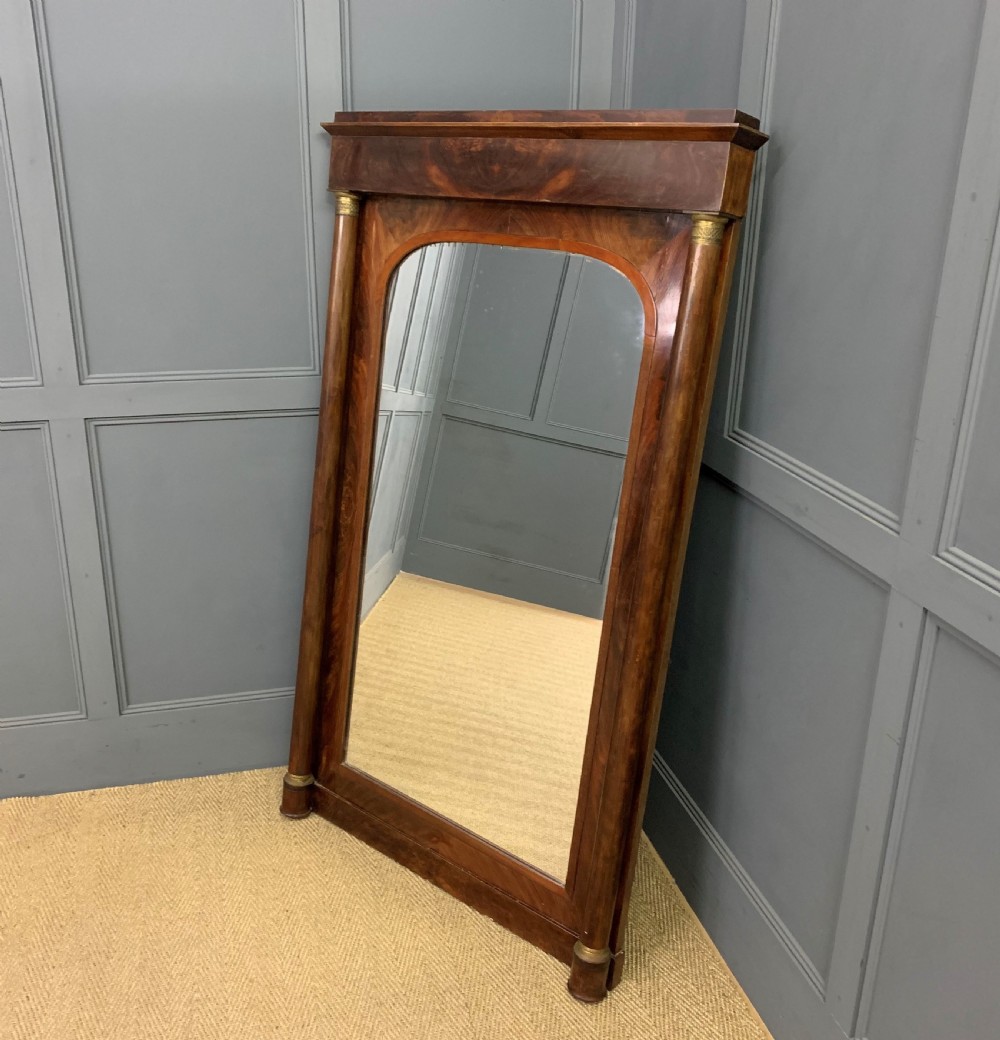 Large French Empire Mahogany Pier Mirror