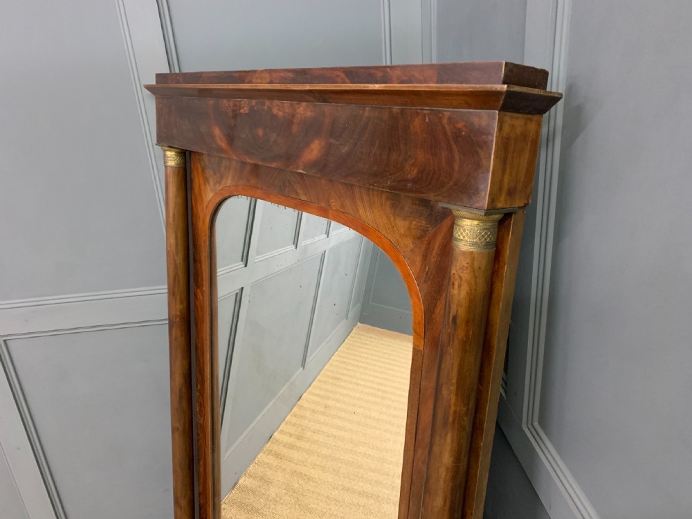 Large French Empire Mahogany Pier Mirror View XI