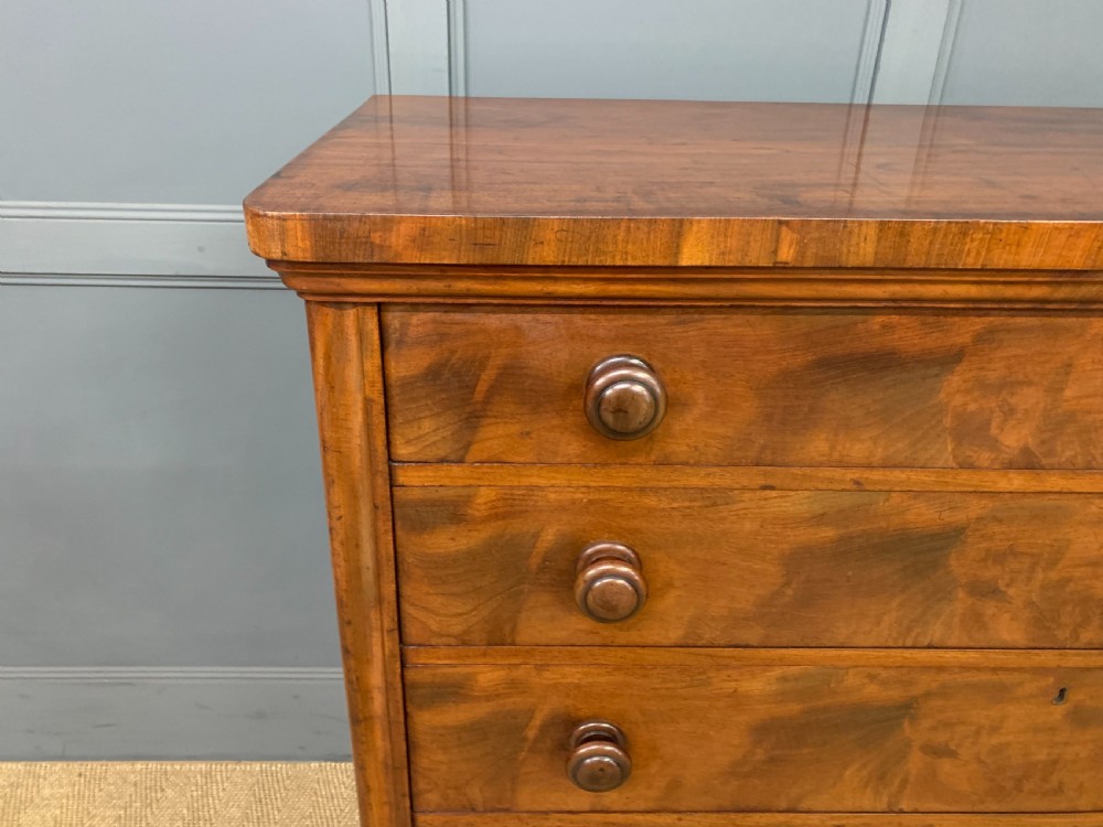 Victorian Figured Mahogany Chest of Drawers View IV