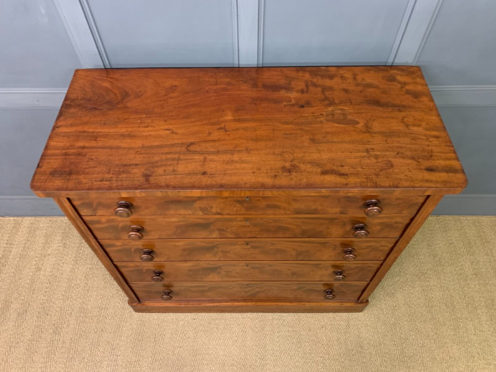 Victorian Figured Mahogany Chest of Drawers View VII