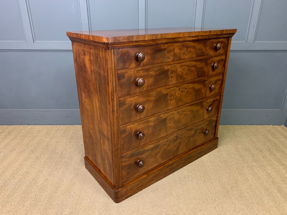 Victorian Figured Mahogany Chest of Drawers View VIII
