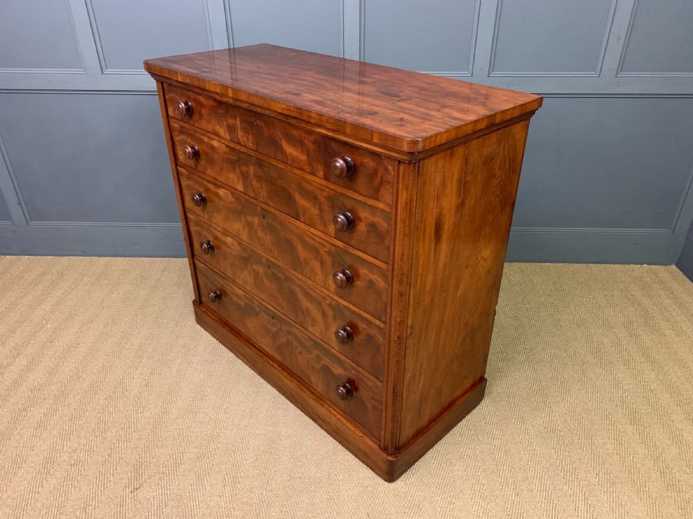 Victorian Figured Mahogany Chest of Drawers View XII