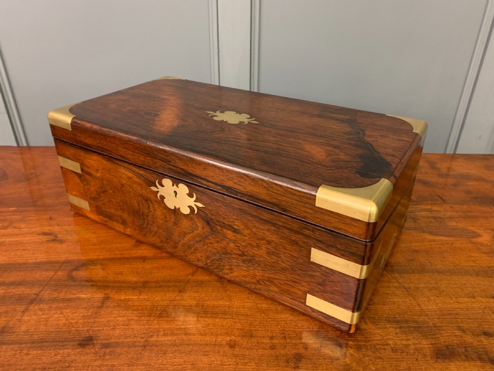 Large Regency Rosewood Military Writing Box View IX