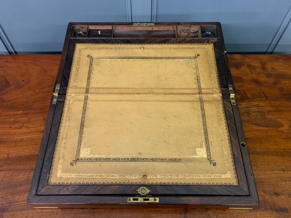 Large Regency Rosewood Military Writing Box View XI
