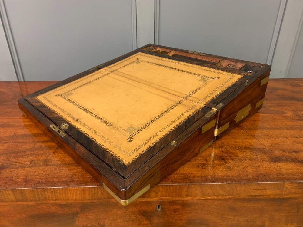 Large Regency Rosewood Military Writing Box View XVI
