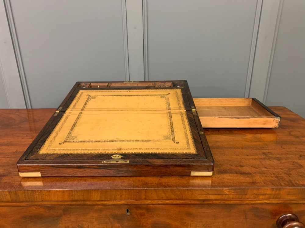 Large Regency Rosewood Military Writing Box View XVIII