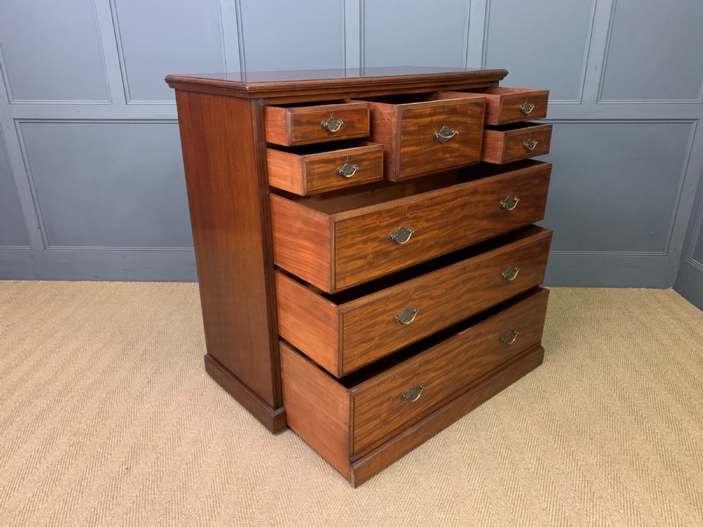Large Edwardian Mahogany Chest by Jas Shoolbred View XIV