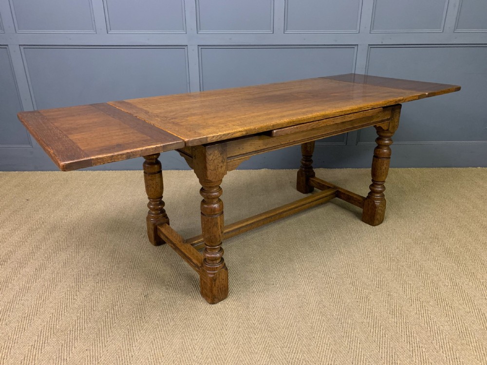 Ipswich Oak Refectory Draw Leaf Table View X