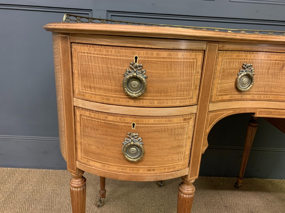 Edwardian Inlaid Mahogany Kidney Desk View V