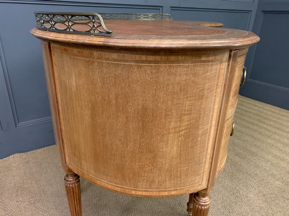 Edwardian Inlaid Mahogany Kidney Desk View XII