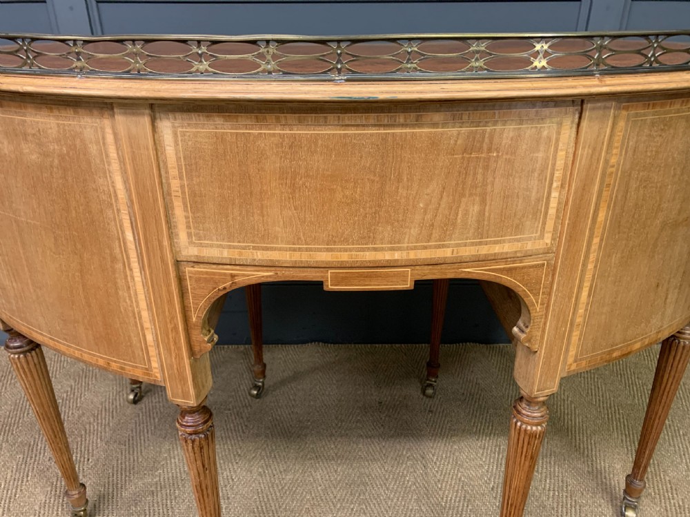 Edwardian Inlaid Mahogany Kidney Desk View XVIII