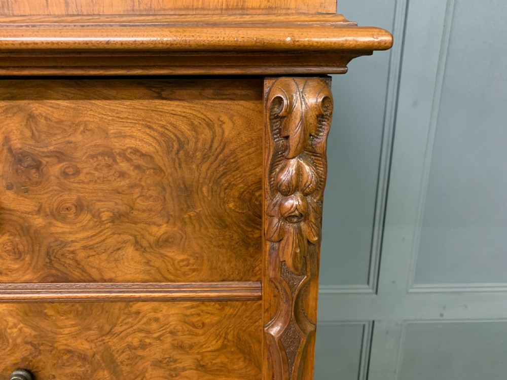 Victorian Burr Walnut Wellington Chest View IV