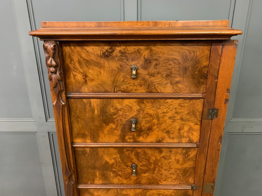 Victorian Burr Walnut Wellington Chest View IX