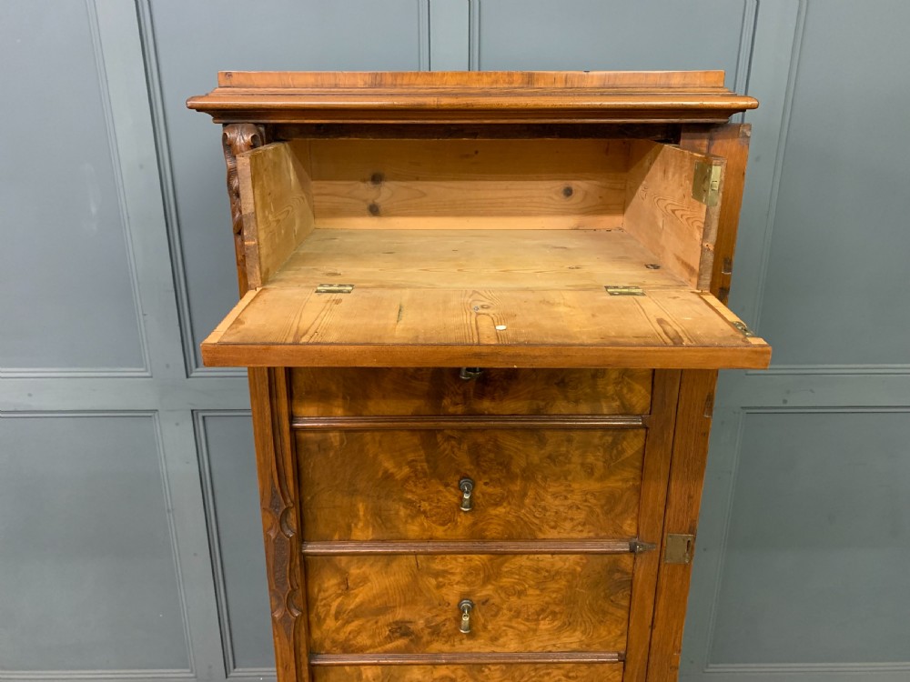 Victorian Burr Walnut Wellington Chest View X