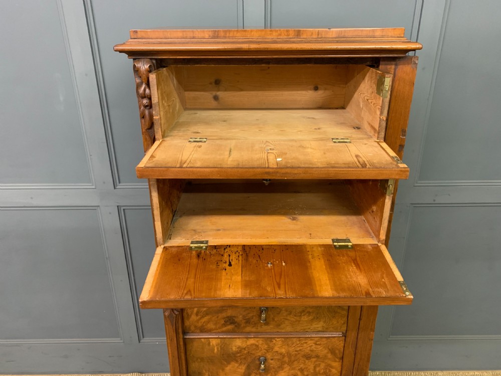 Victorian Burr Walnut Wellington Chest View XI