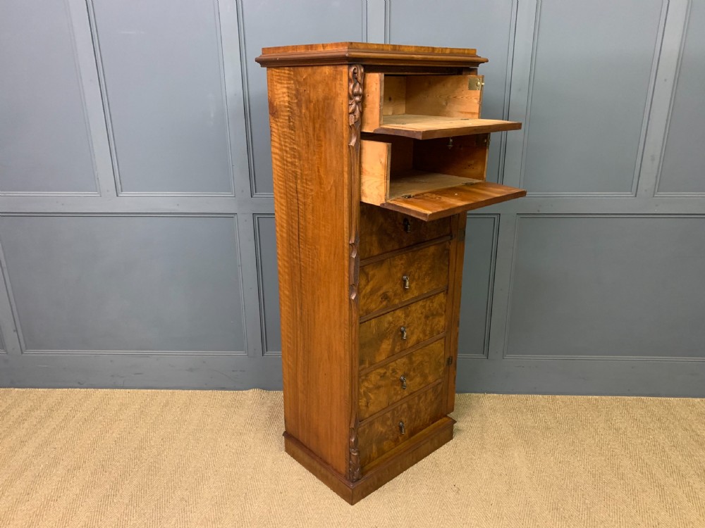 Victorian Burr Walnut Wellington Chest View XII
