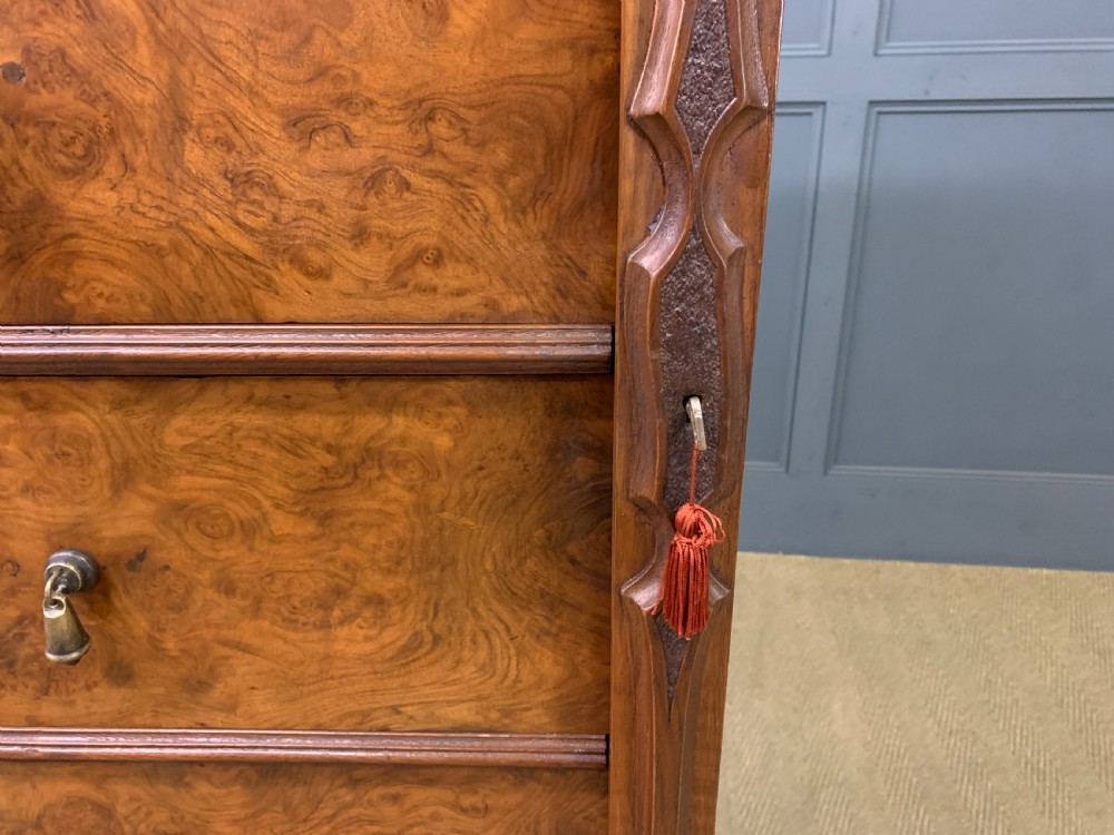 Victorian Burr Walnut Wellington Chest View XXIII