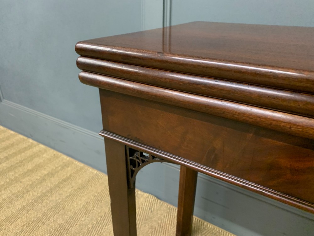 Georgian Mahogany Double Action Fold Over Games Table View IV