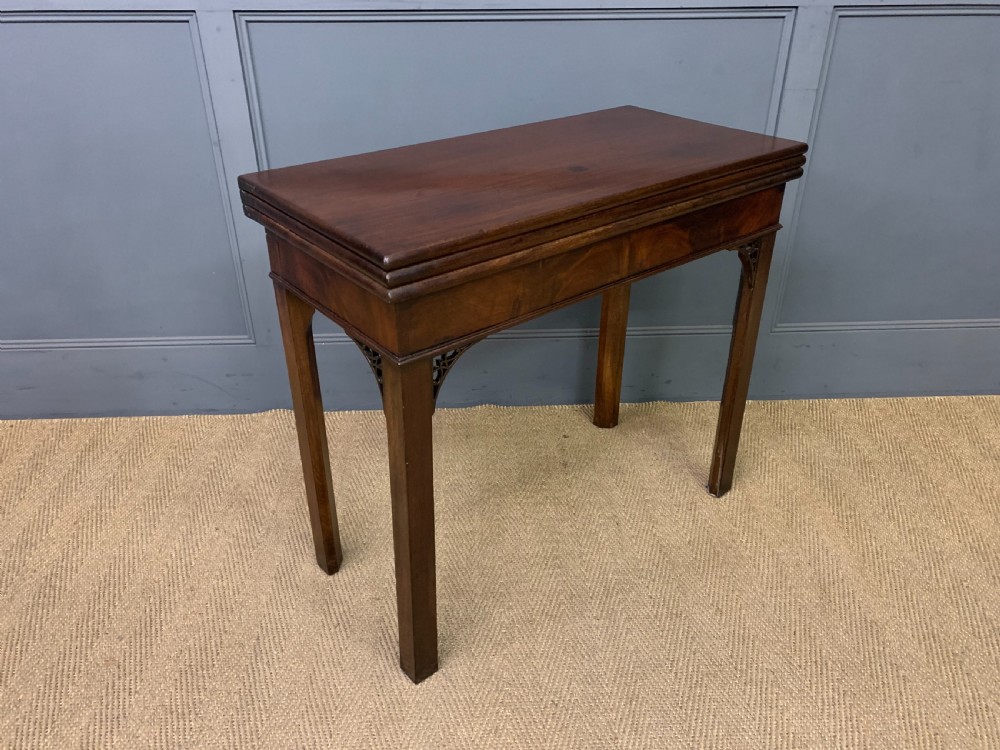 Georgian Mahogany Double Action Fold Over Games Table View VII