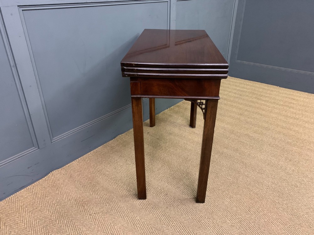 Georgian Mahogany Double Action Fold Over Games Table View VIII