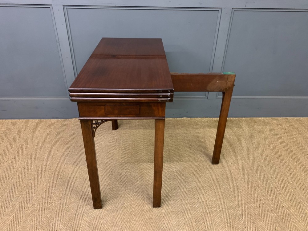 Georgian Mahogany Double Action Fold Over Games Table View XIV