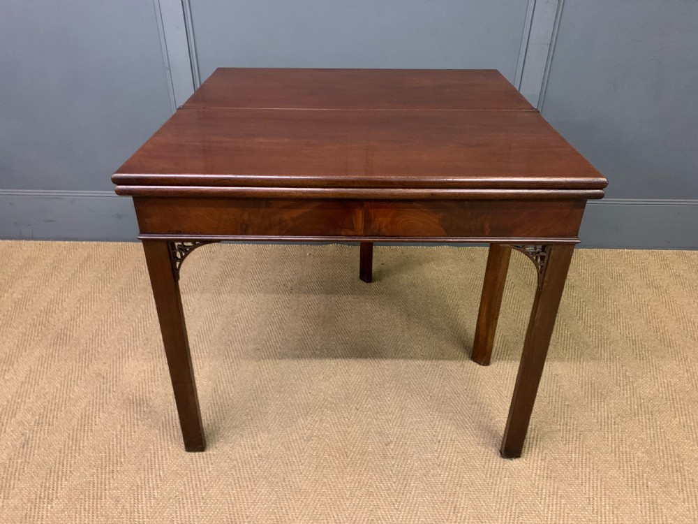 Georgian Mahogany Double Action Fold Over Games Table View XVI