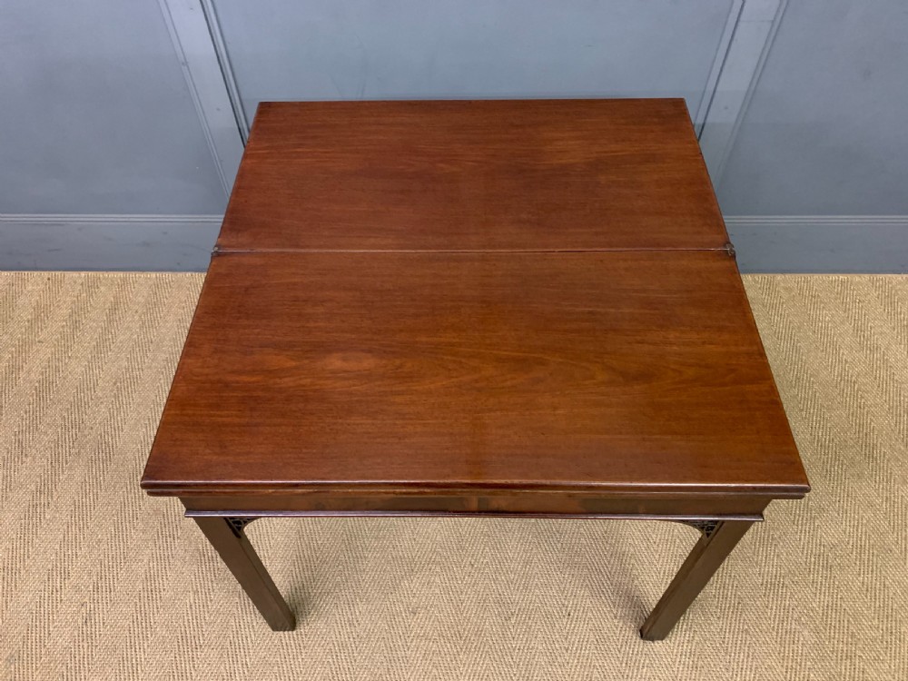 Georgian Mahogany Double Action Fold Over Games Table View XVII