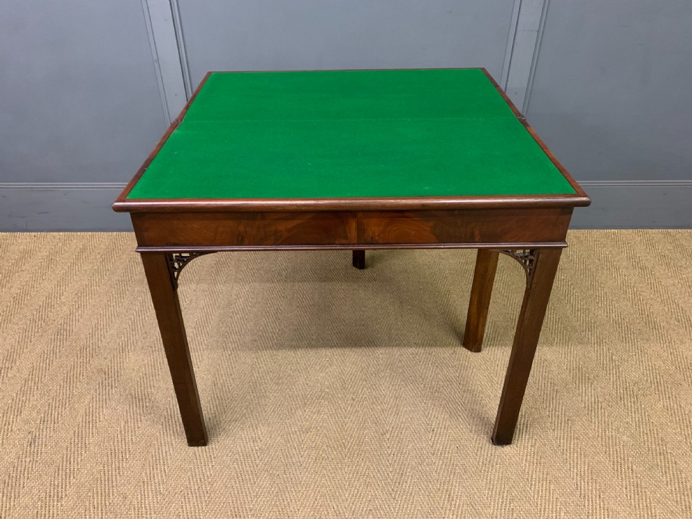 Georgian Mahogany Double Action Fold Over Games Table View XVIII