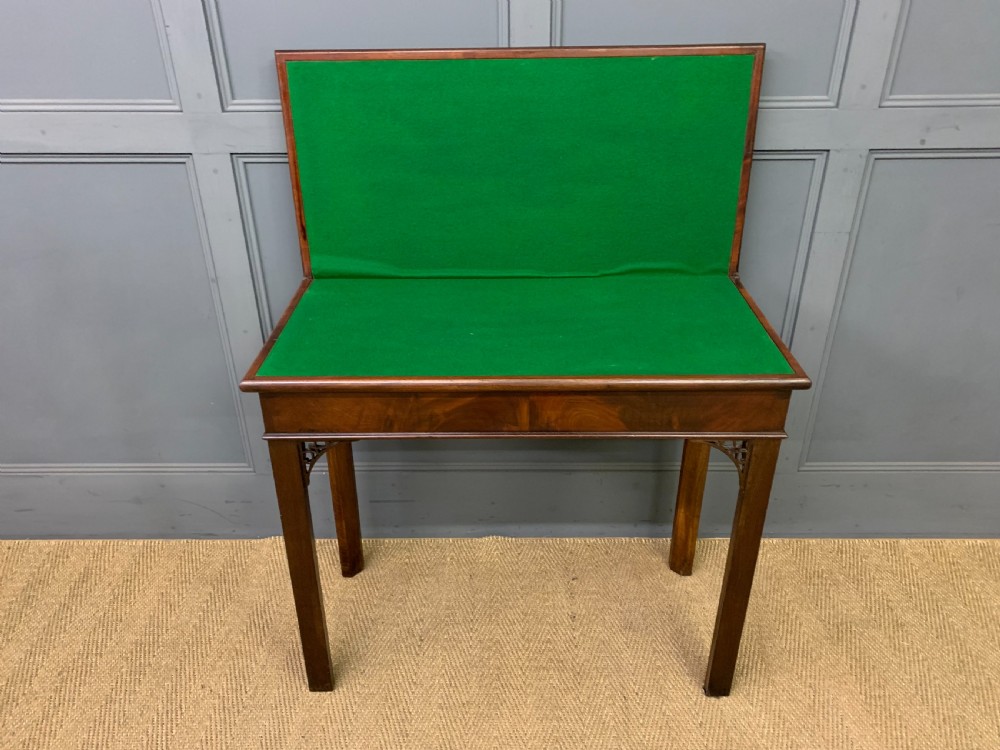 Georgian Mahogany Double Action Fold Over Games Table View XXI
