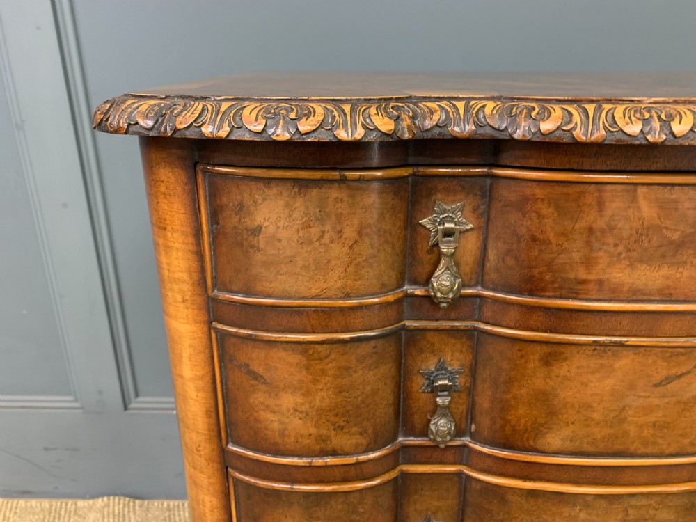 Queen Anne Style Burr Walnut Lowboy View VI