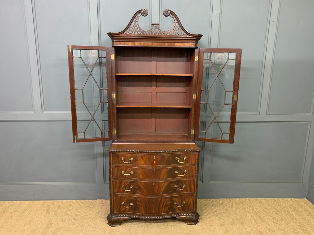 Chippendale Style Edwardian Mahogany Bookcase View III