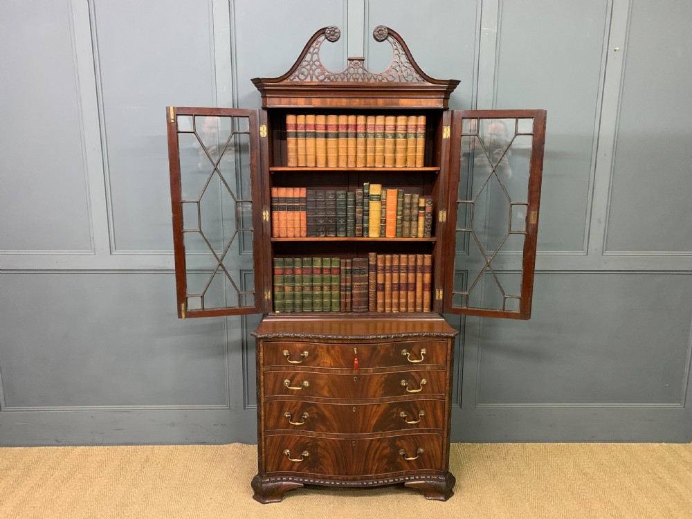 Chippendale Style Edwardian Mahogany Bookcase View IV