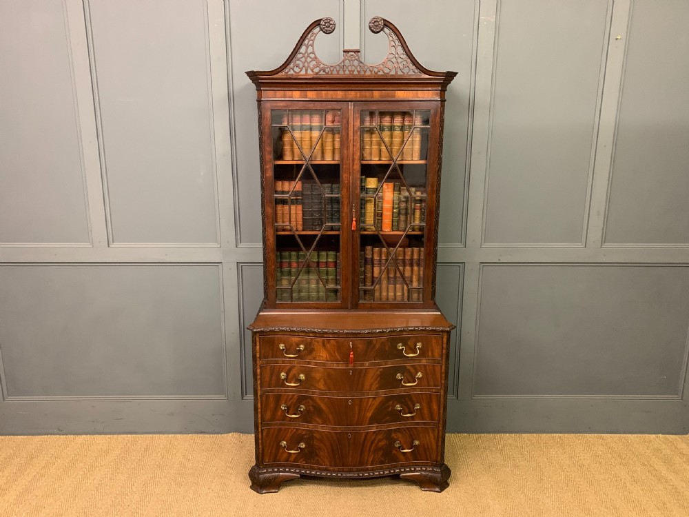 Chippendale Style Edwardian Mahogany Bookcase View V