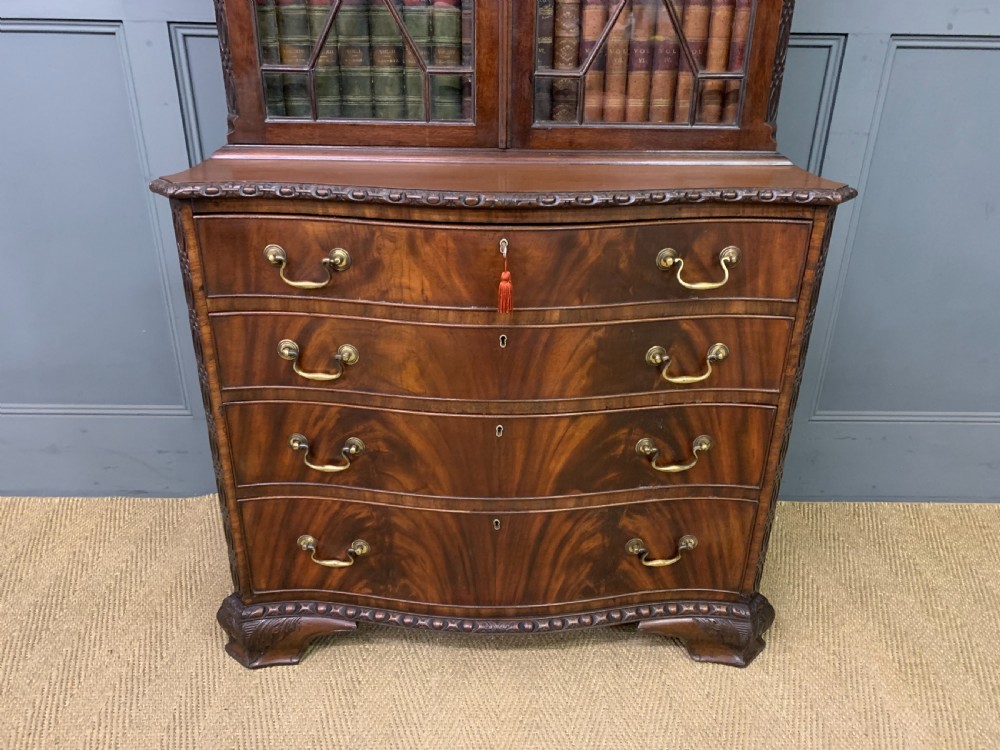 Chippendale Style Edwardian Mahogany Bookcase View VI
