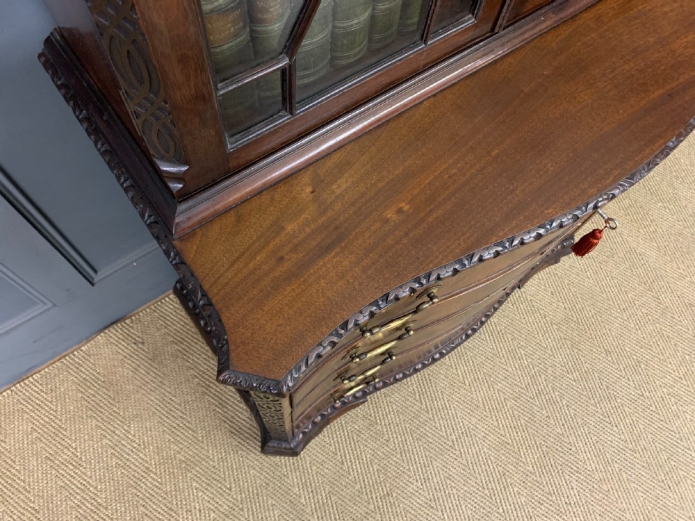 Chippendale Style Edwardian Mahogany Bookcase View VII