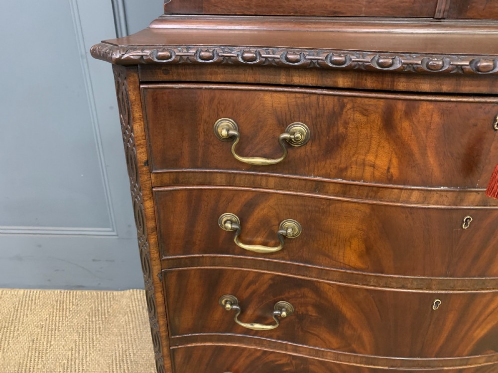 Chippendale Style Edwardian Mahogany Bookcase View IX