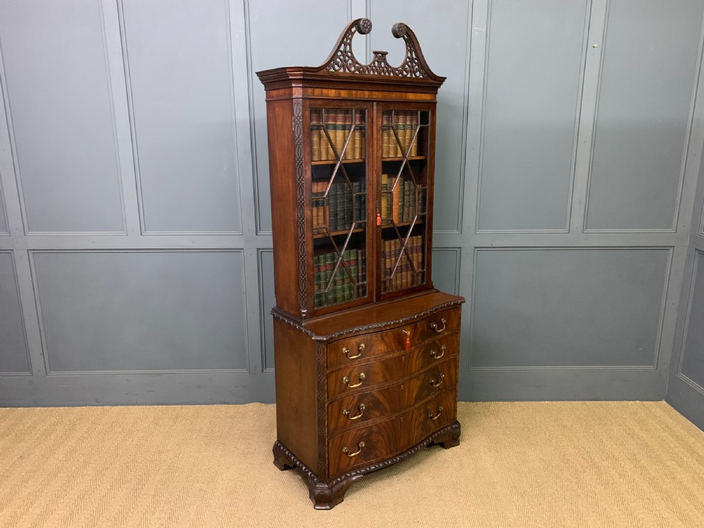 Chippendale Style Edwardian Mahogany Bookcase View XIV