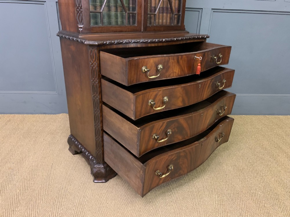 Chippendale Style Edwardian Mahogany Bookcase View XXI