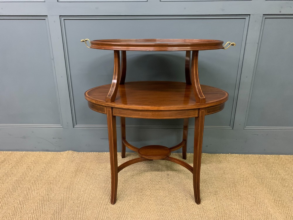Edwardian Inlaid Mahogany Tray Top Table View III