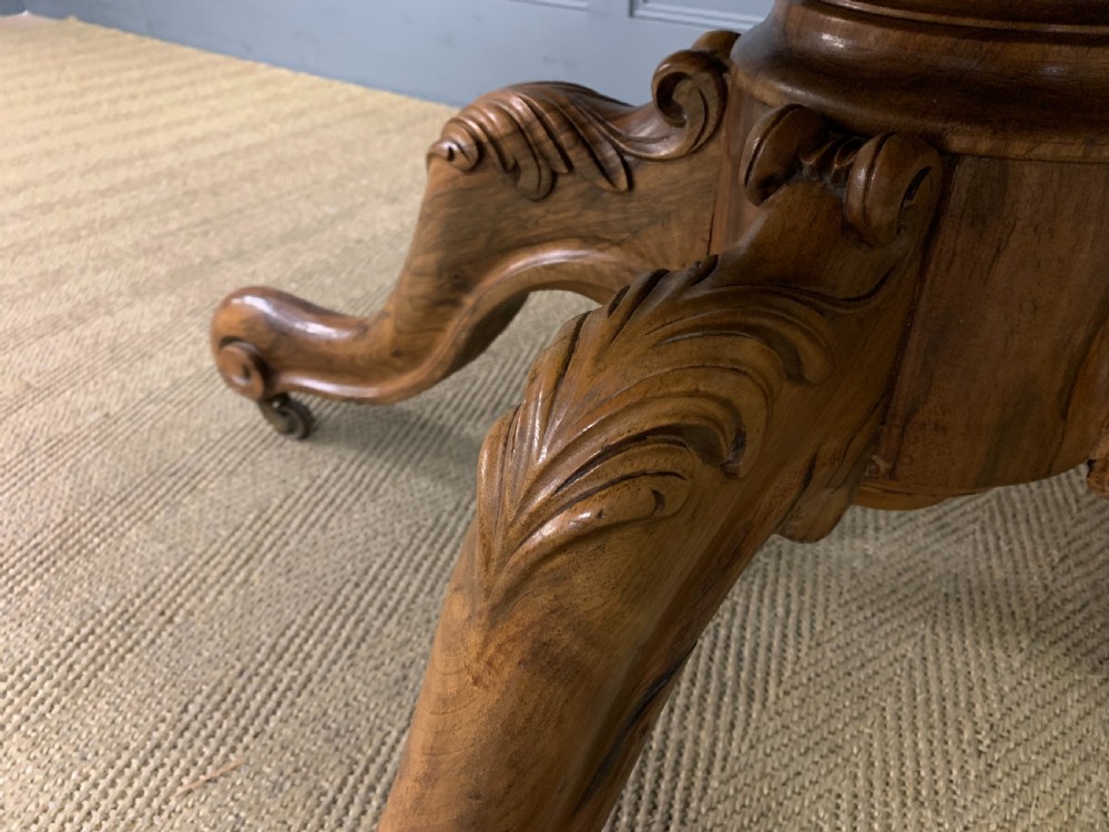 Victorian Marquetry Inlaid Burr Walnut Loo Table View IX