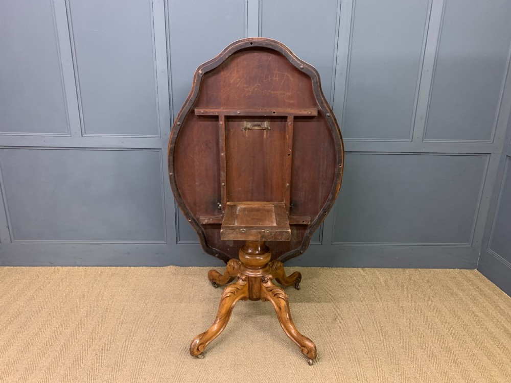 Victorian Marquetry Inlaid Burr Walnut Loo Table View XV