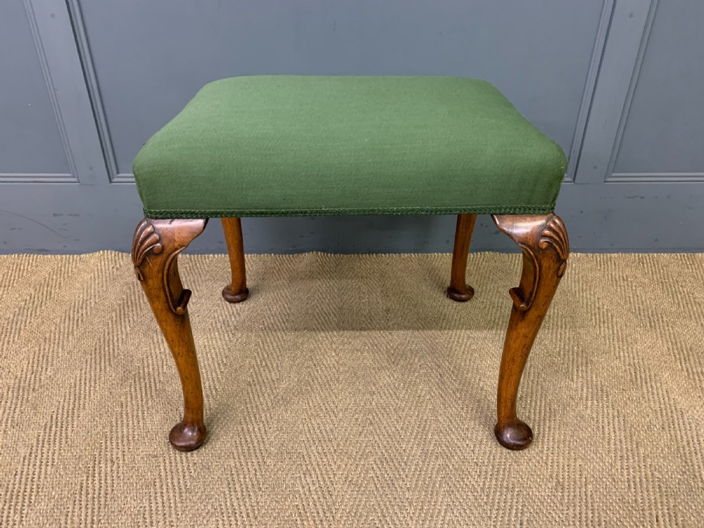 Queen Anne Style Walnut Stool